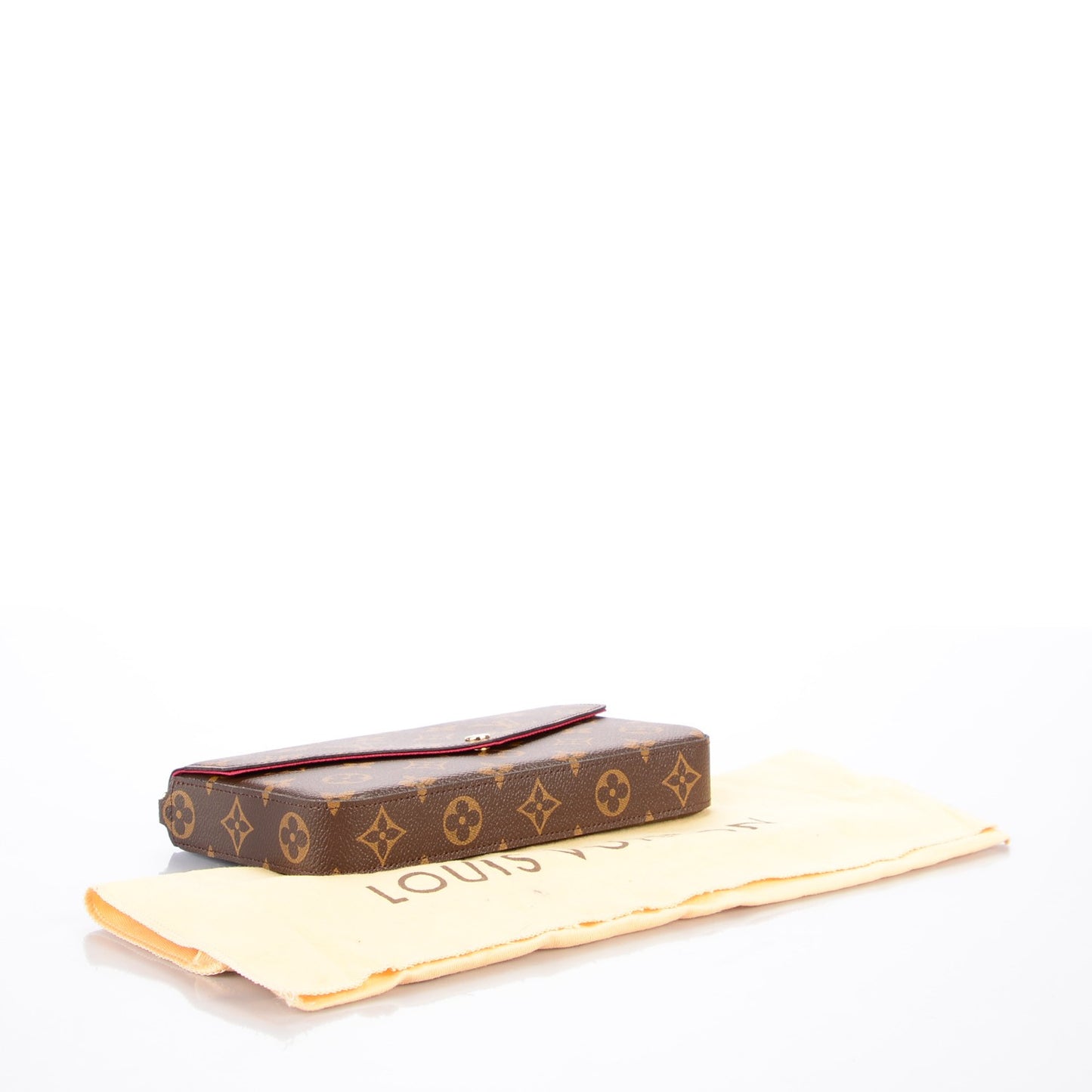 Monogram Pochette Felicie Chain Wallet Fuchsia