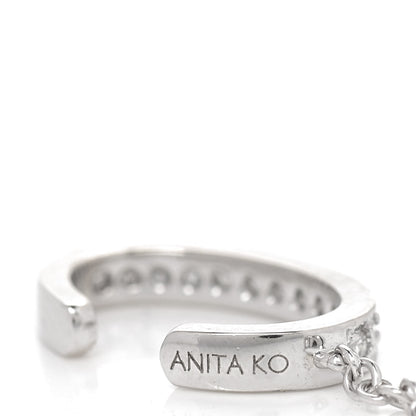 Anita Ko 18K White Gold Diamond Chain Ear Cuff Earring 3 of 4