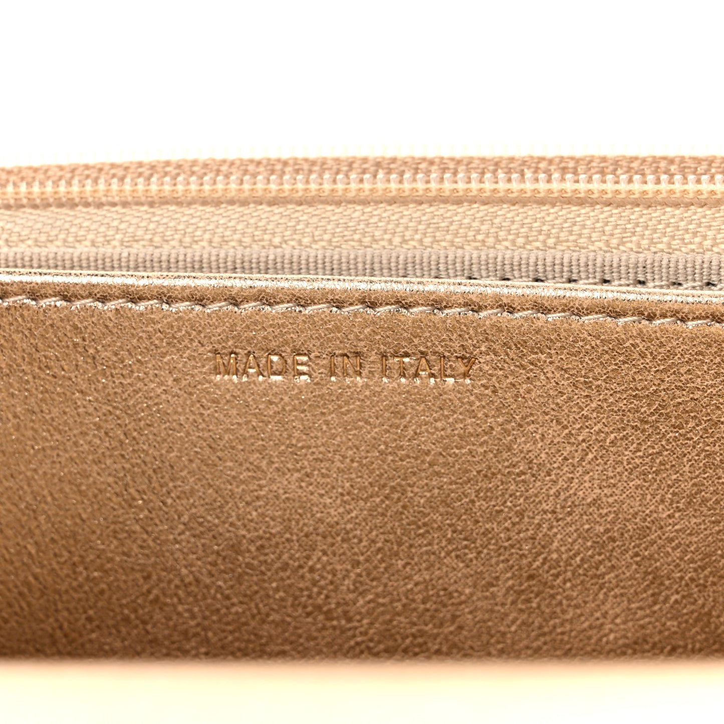Metallic Lambskin Quilted Wallet On Chain WOC Gold