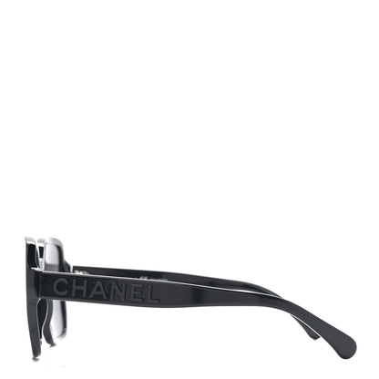 Chanel Acetate Polarized Square Sunglasses 5408 Black 3 of 8