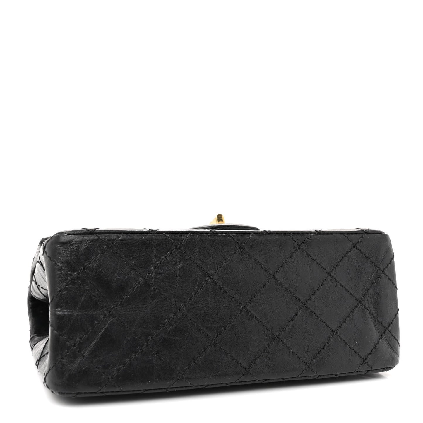 Aged Calfskin Quilted 2.55 Reissue Mini Flap Black