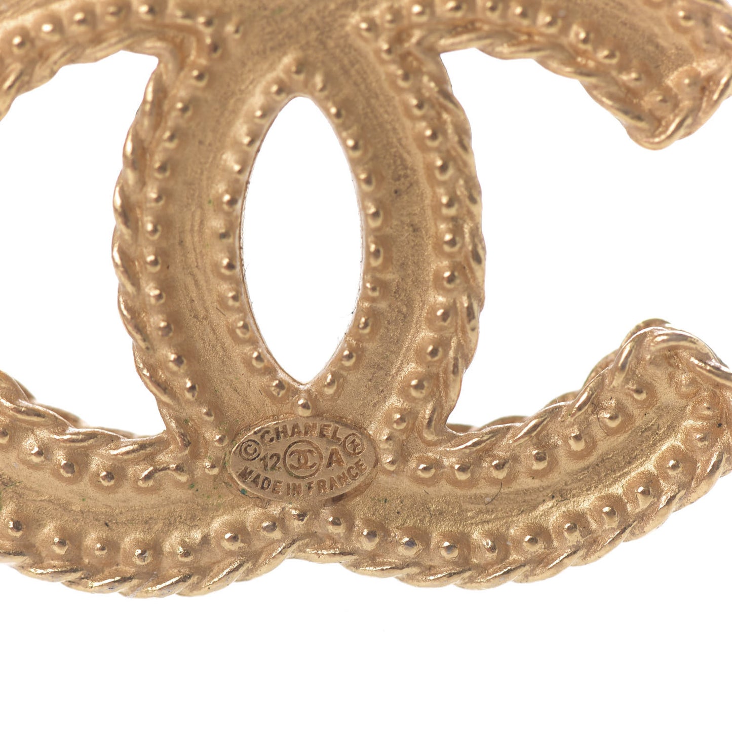 CC Drop Earrings Matte Gold