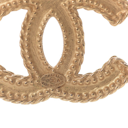 Chanel CC Drop Earrings Matte Gold 3 of 4