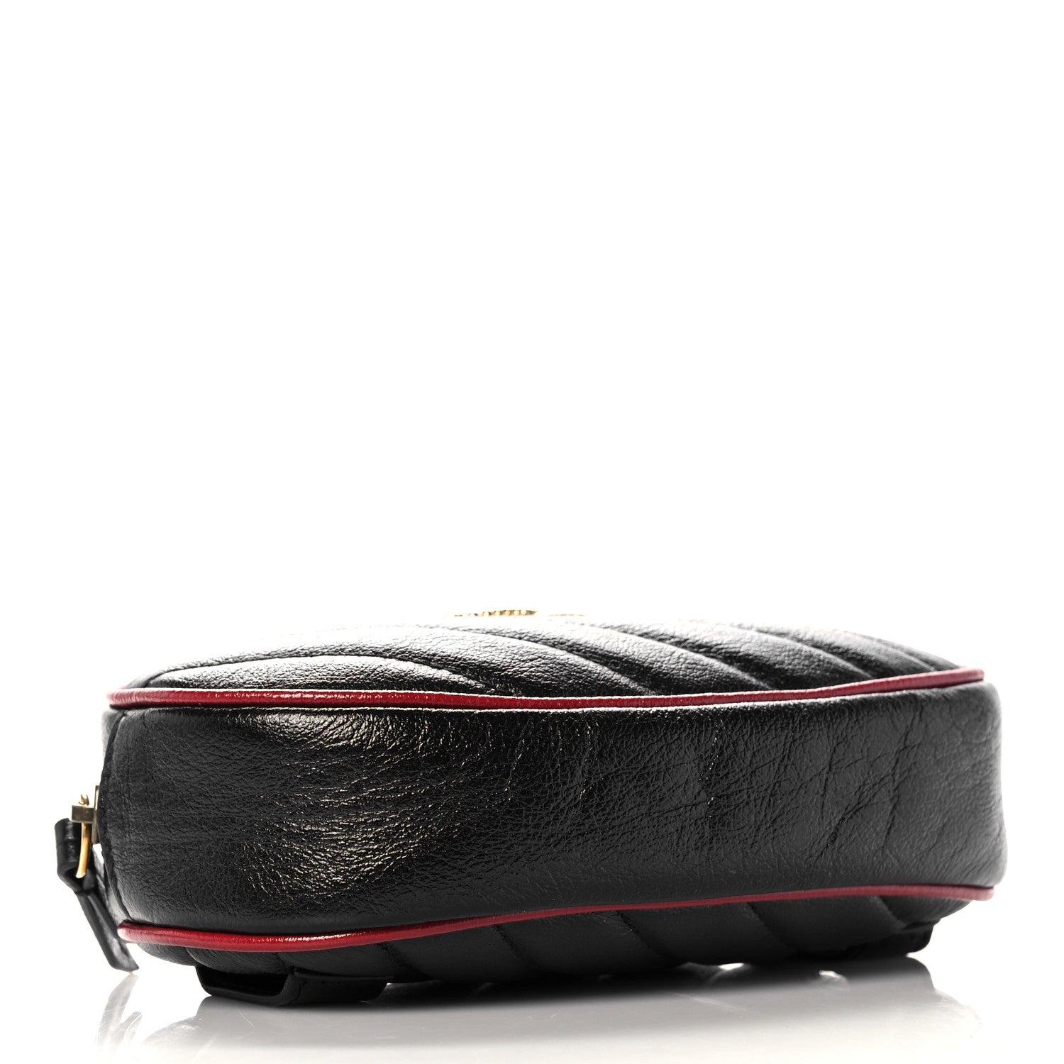 Gucci Azalea Calfskin Matelasse Diagonal Torchon GG Marmont Belt Bag 105 42 Black Romantic Cerise 4 of 13