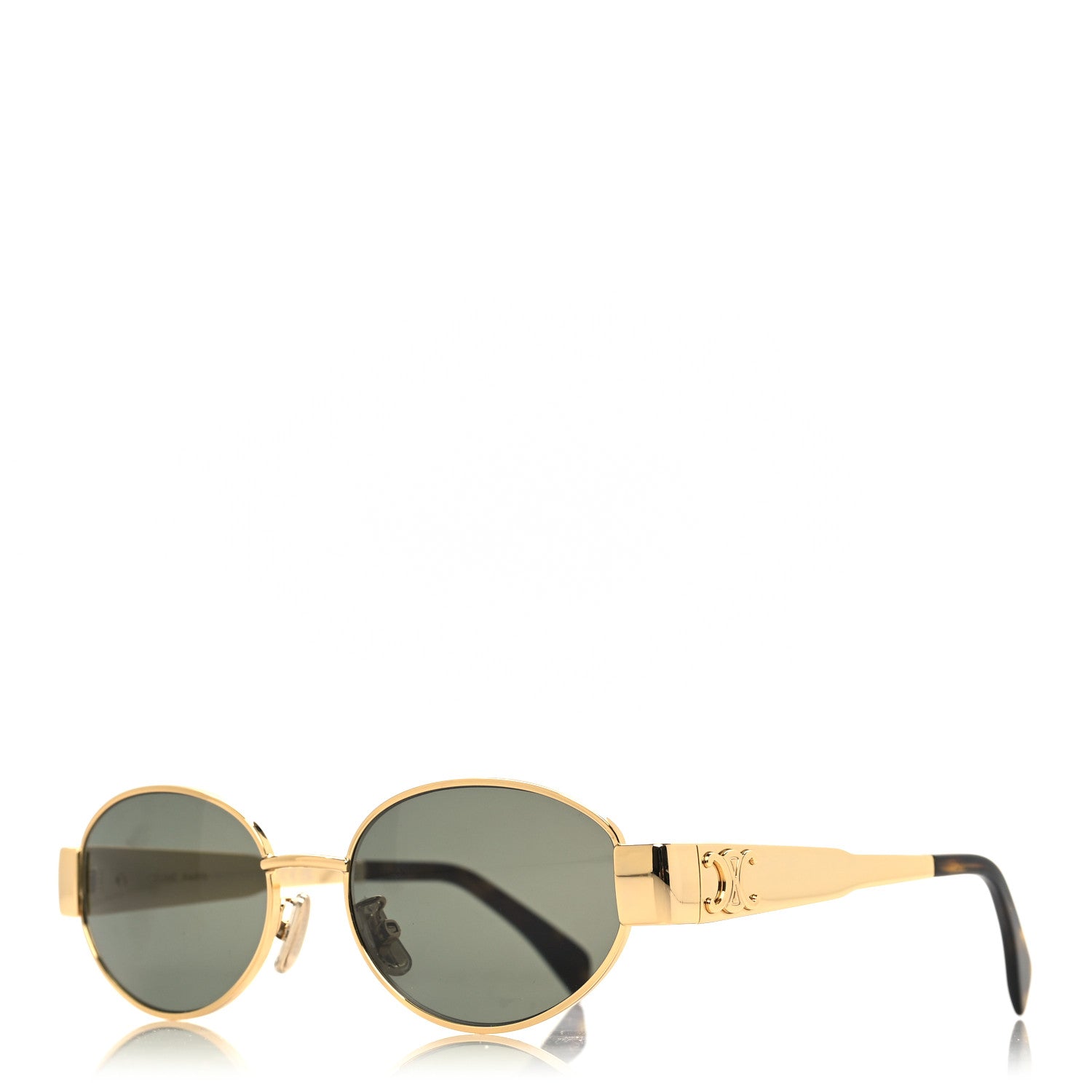 Celine Metal Triomphe 01 Sunglasses CL40235U Gold Green 1 of 7