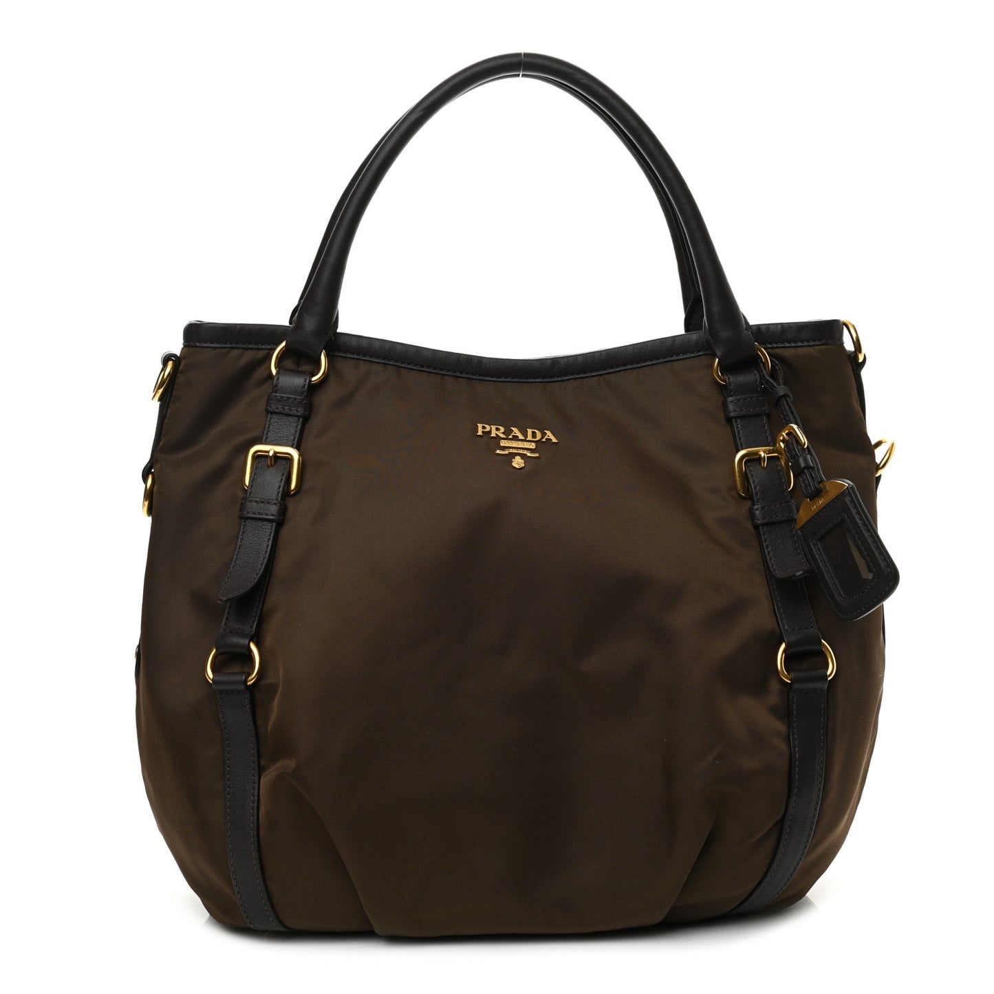 Tessuto Nylon Soft Calf Small Tote Bruciato