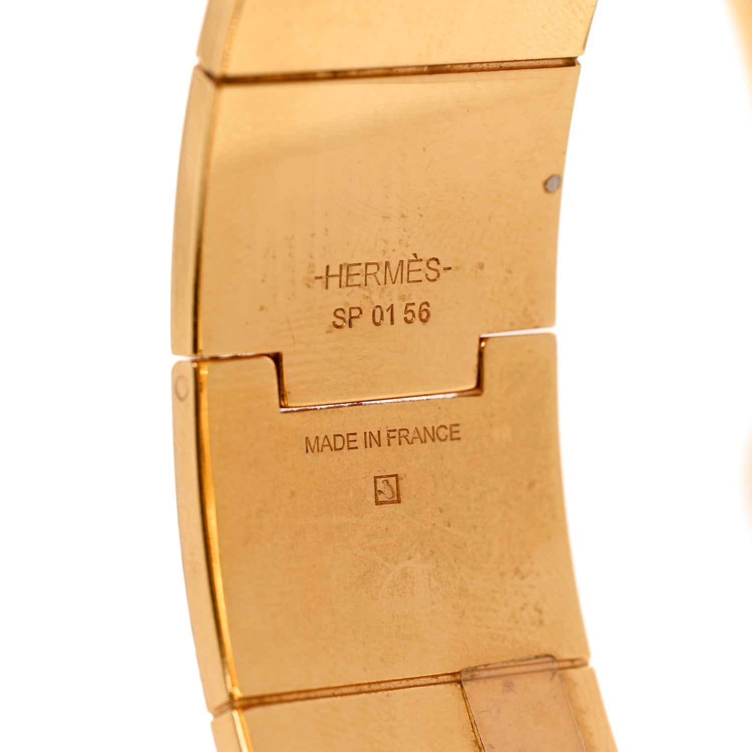 Hermes Lizard Charniere Cuir Wide Hinged Bracelet M Ombre 4 of 5