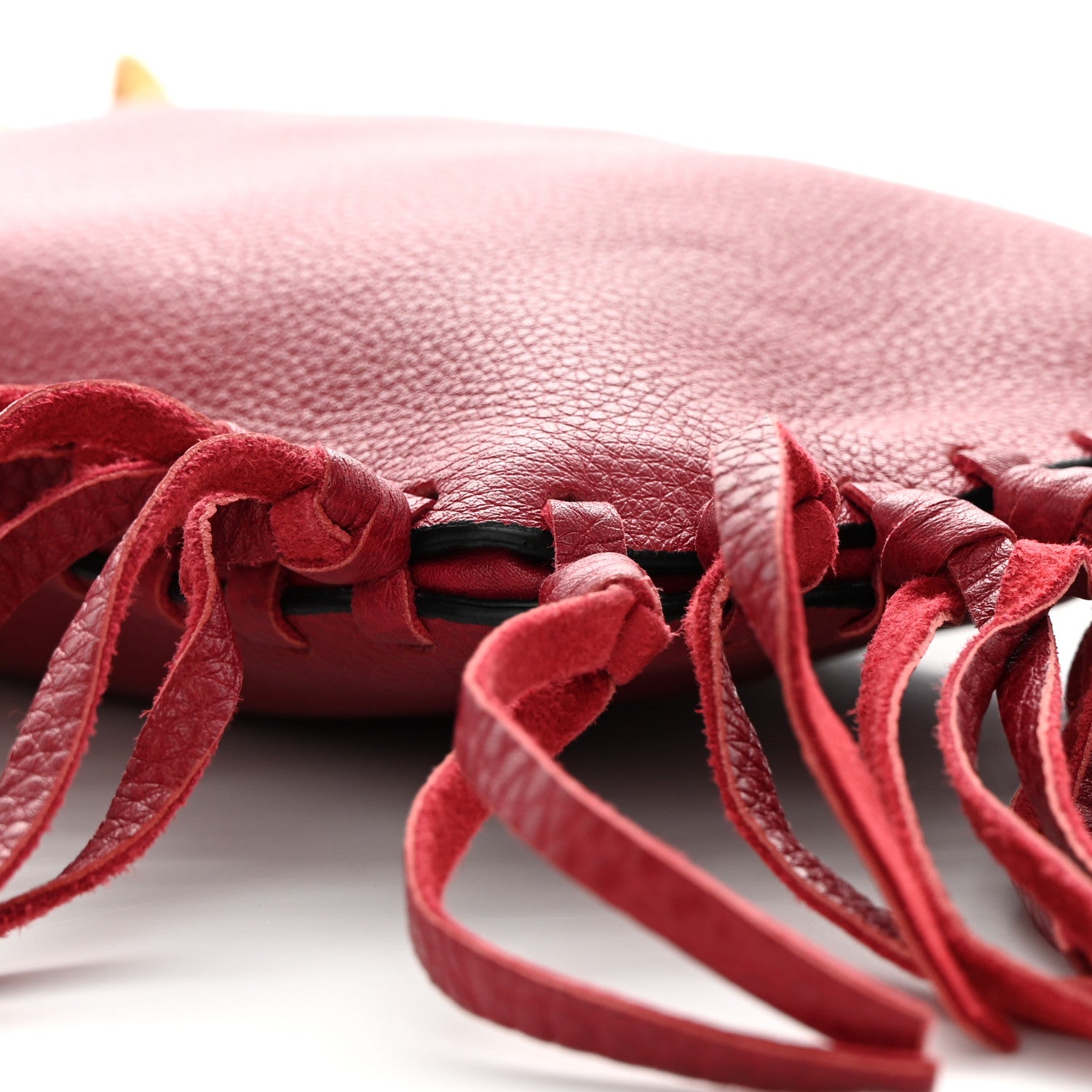 Valentino Garavani Grained Calfskin C-Rockee Sagittarius Fringe Clutch Scarlet 12 of 15