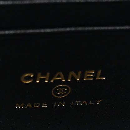 Chanel Calfskin Crocodile Embossed Crococo Small Top Handle Vanity Case With Chain Black 8 of 12