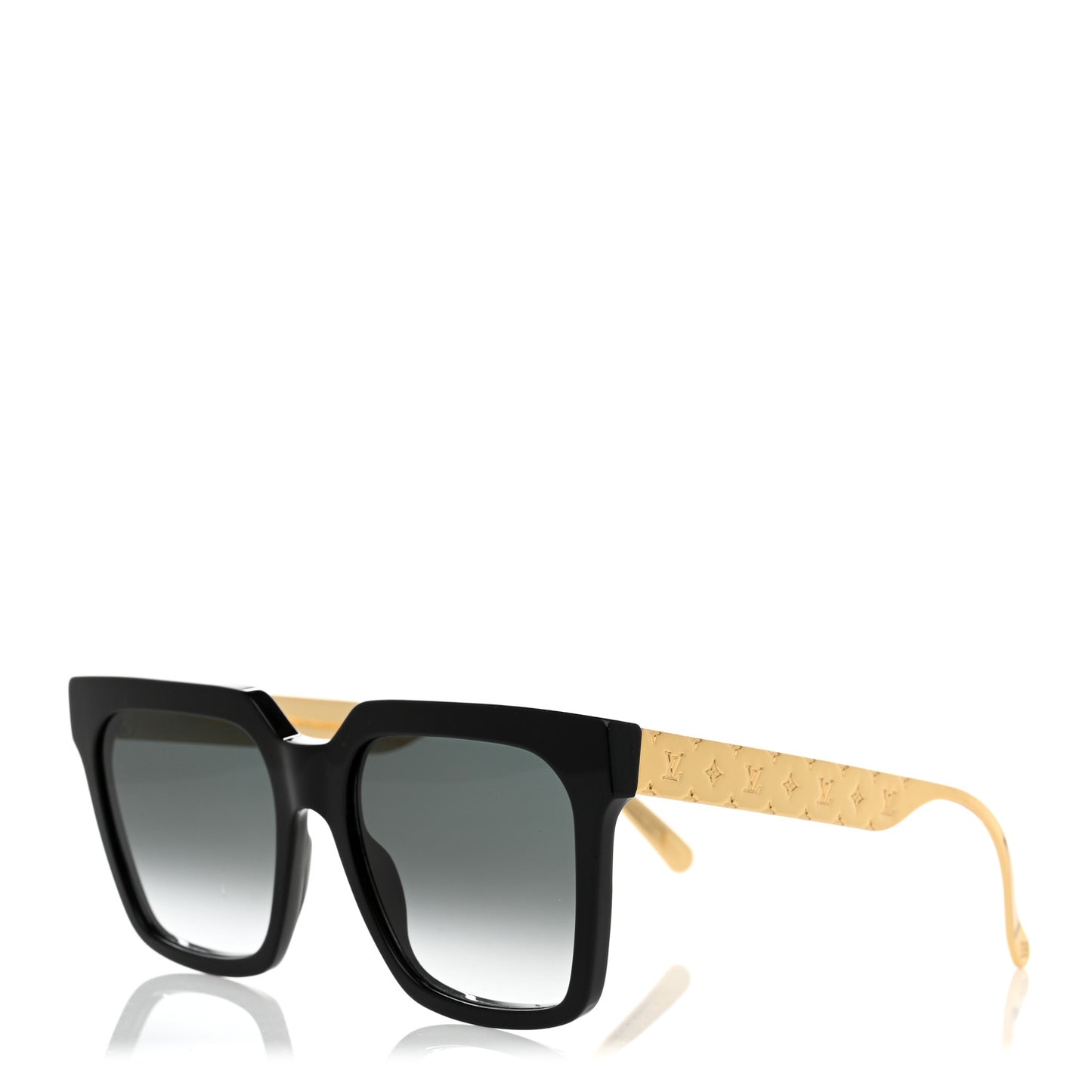 Acetate LV Empreinte Square Sunglasses Z1540W Black Gold