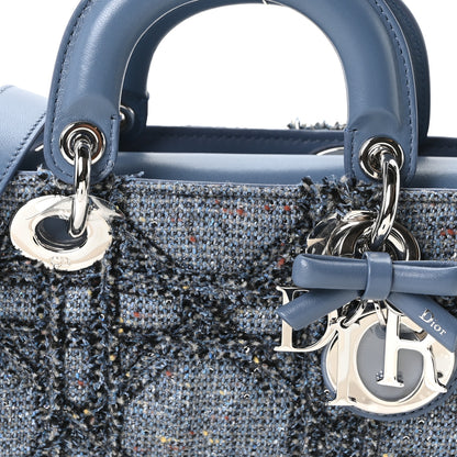 Christian Dior Tweed Sequins Embroidered Cannage Small Lady D-Joy Sky Blue Multicolor 8 of 10