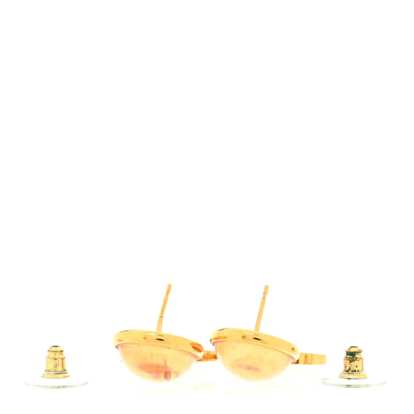 Metal Round CC Medallion Drop Earrings Gold