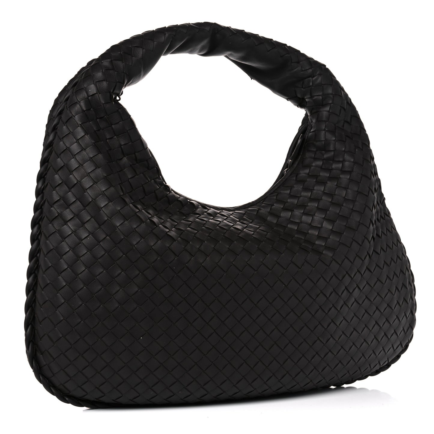 Nappa Intrecciato Small Veneta Hobo Ebano
