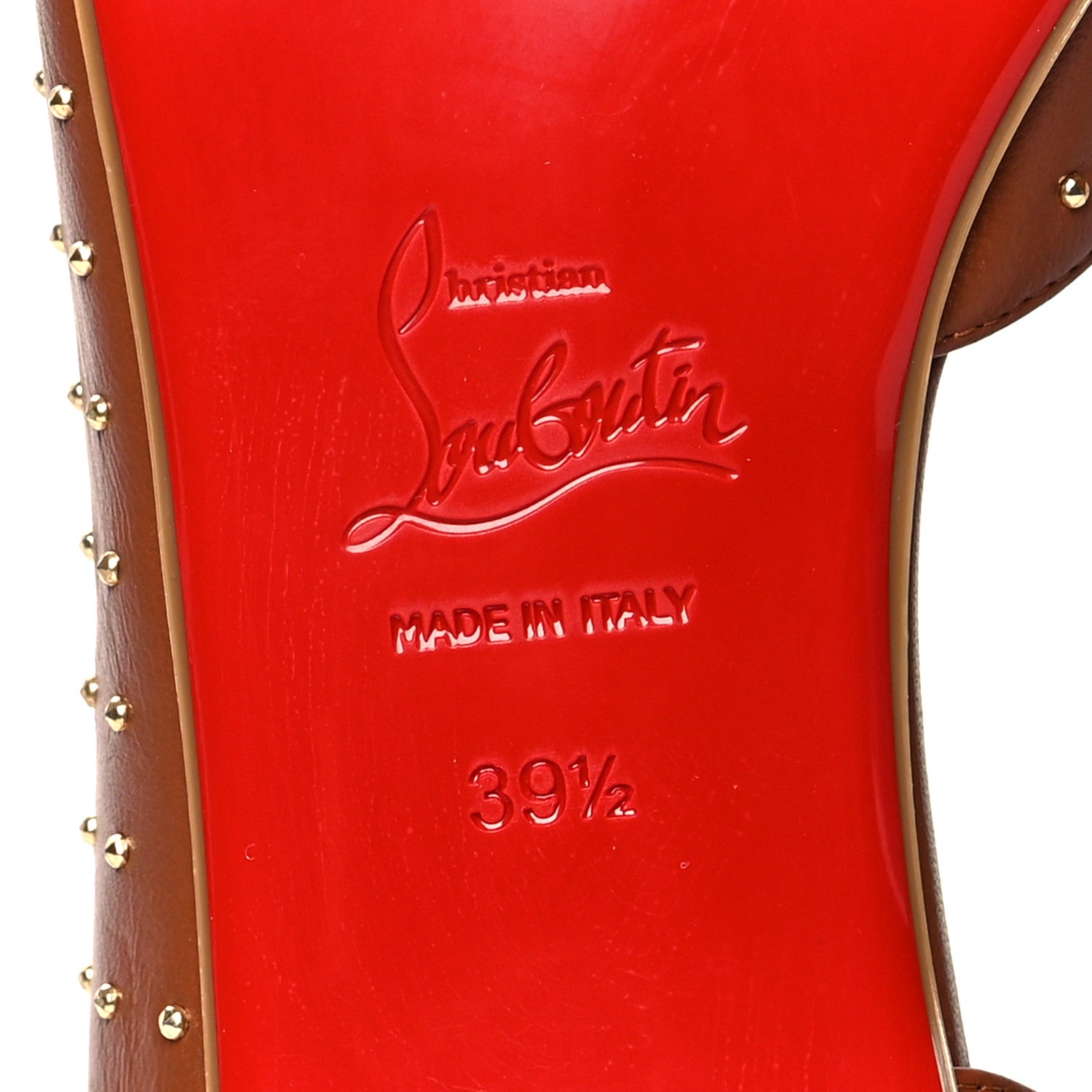 Christian Louboutin Nappa Studded Iriza Flats 39.5 Cuoio 7 of 8