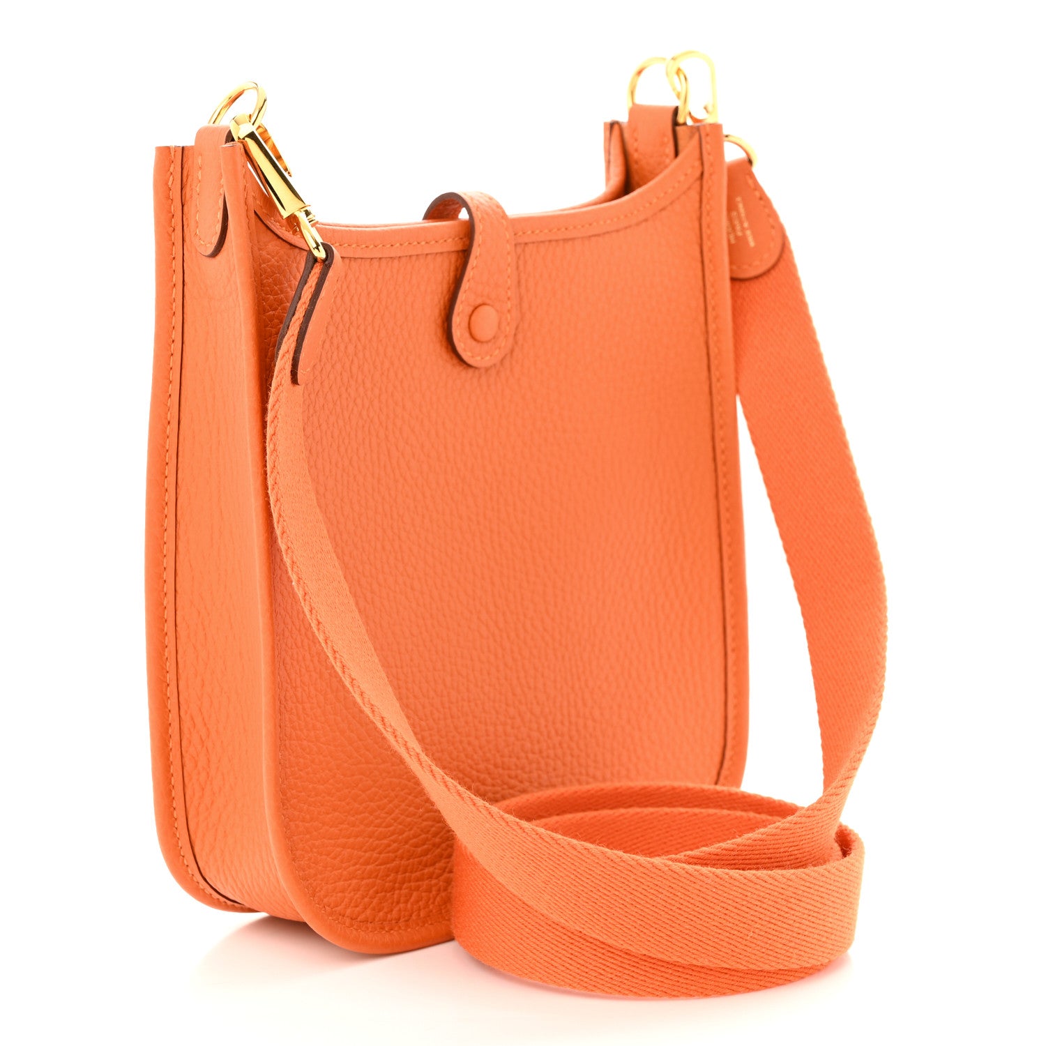 Hermes Taurillon Clemence Evelyne TPM Orange 3 of 11