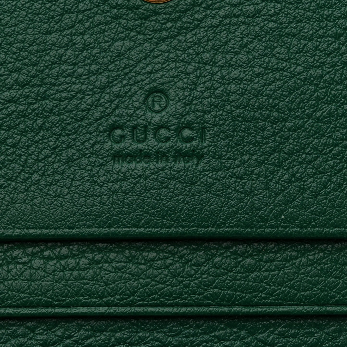 Wonka Grain Calfskin Diana Card Case Wallet Emerald
