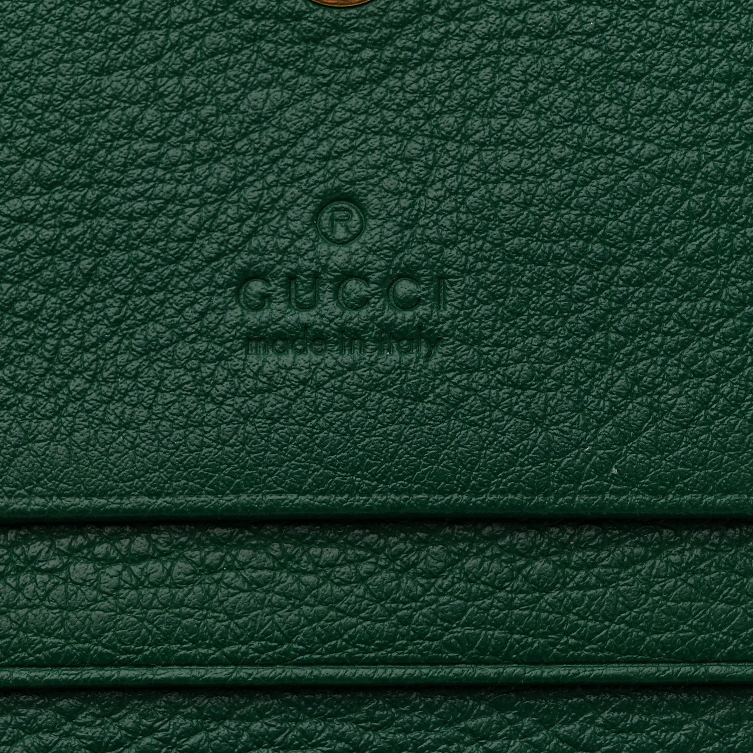 Gucci Wonka Grain Calfskin Diana Card Case Wallet Emerald 6 of 10