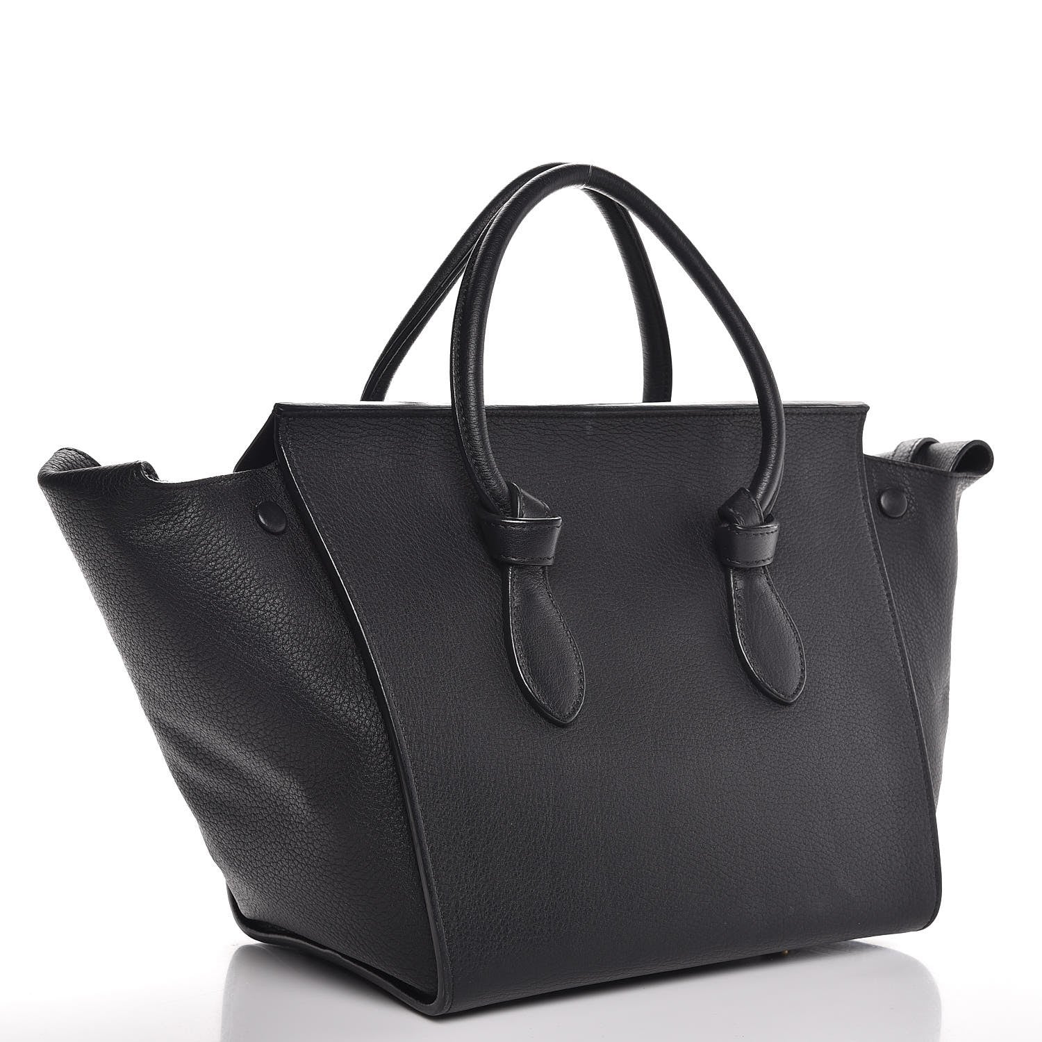 Celine Crisped Calfskin Mini Tie Knot Tote Black 3 of 9