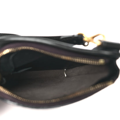 Fendi Vitello Grace Glazed Fabric FF 1974 3 Pocket Mini Crossbody Bag Black Mogano Panna 5 of 8