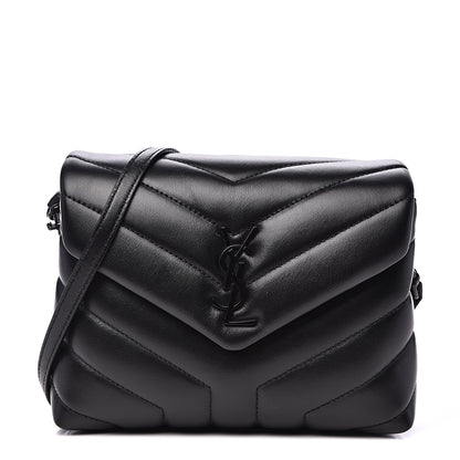 Saint Laurent Calfskin Y Quilted Monogram Toy Loulou Crossbody Bag Black 1 of 11