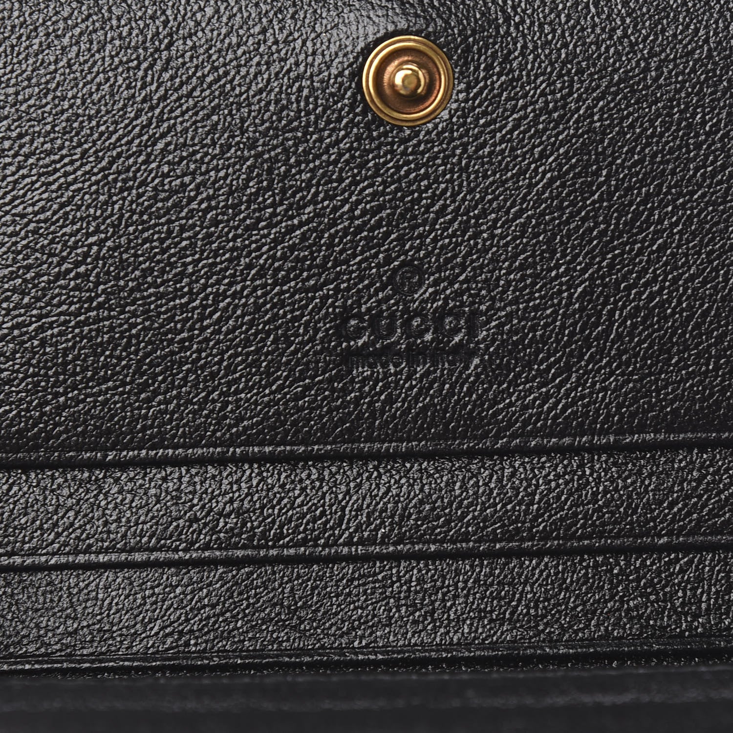 Gucci Vintage Effect Calfskin Matelasse Diagonal Torchon GG Marmont Card Case Wallet Black Romantic Cherry 6 of 8