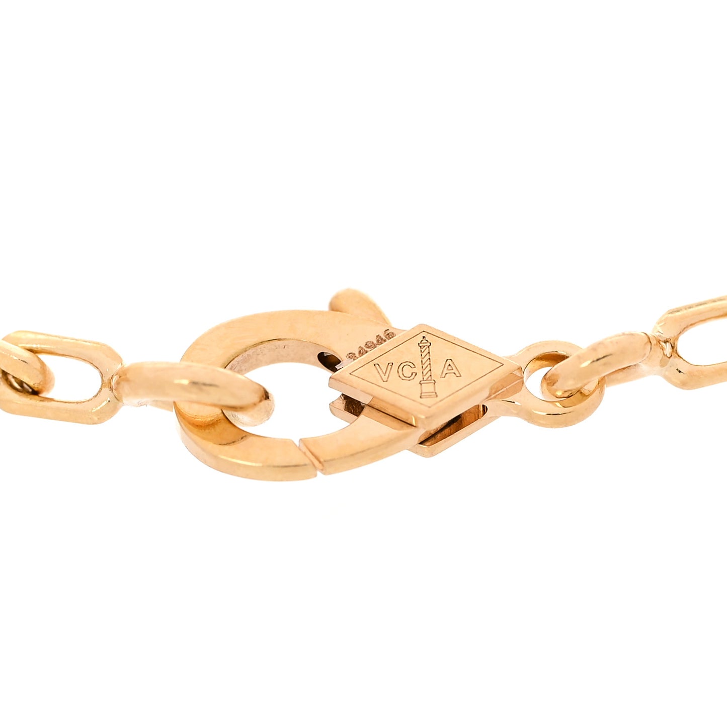 18K Yellow Gold Tiger Eye 5 Motifs Vintage Alhambra Bracelet