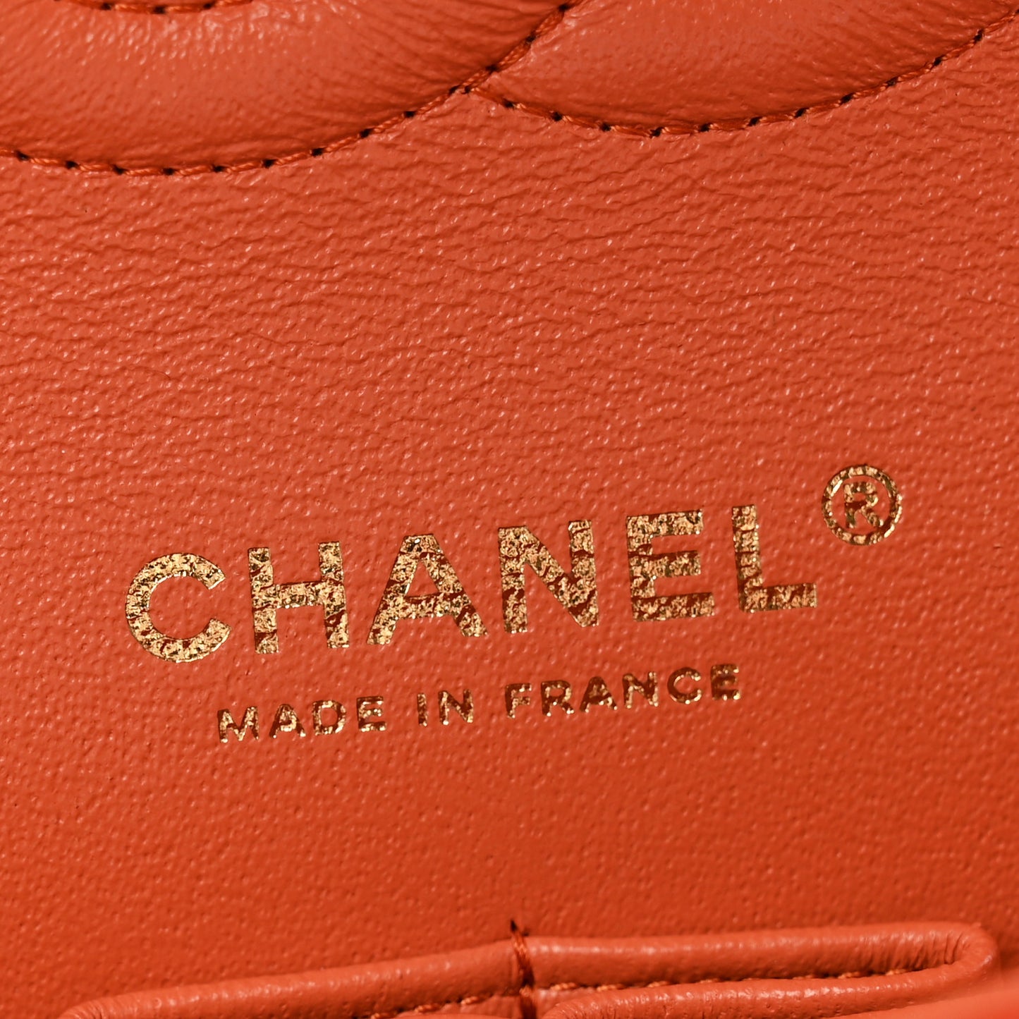 Lambskin Quilted Medium Double Flap Orange