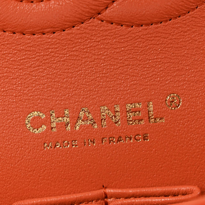 Chanel Lambskin Quilted Medium Double Flap Orange 6 of 11