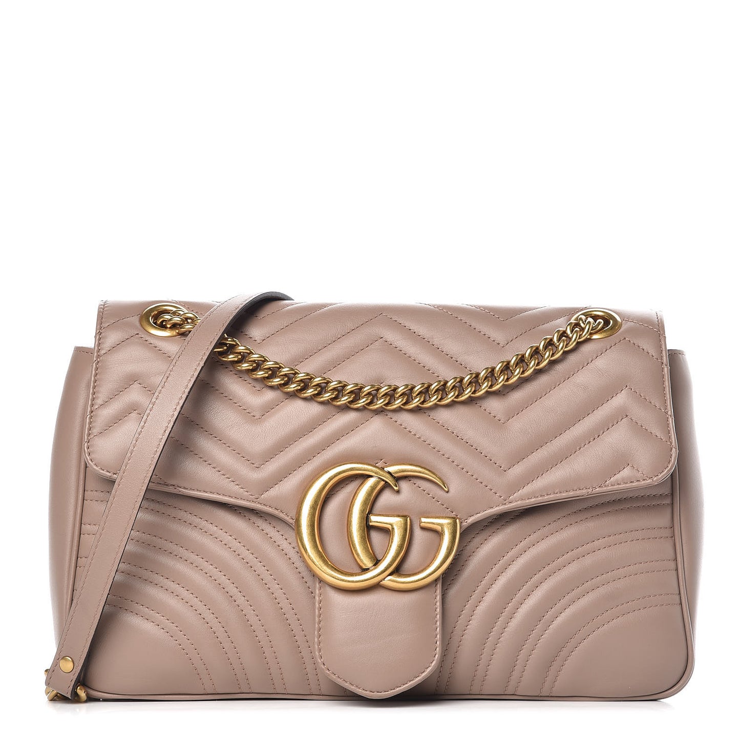 Calfskin Matelasse Medium GG Marmont Shoulder Bag Porcelain Rose