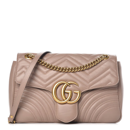 Gucci Calfskin Matelasse Medium GG Marmont Shoulder Bag Porcelain Rose 1 of 10