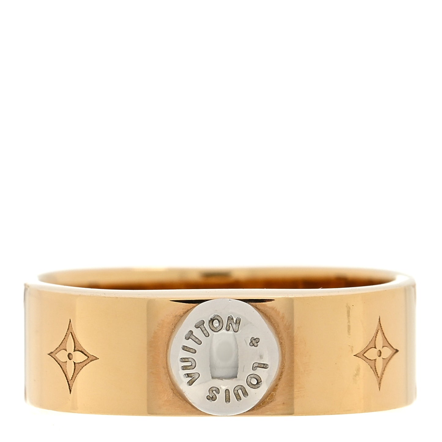 Brass Monogram Engraved Nanogram Ring M 50/5.25 Gold
