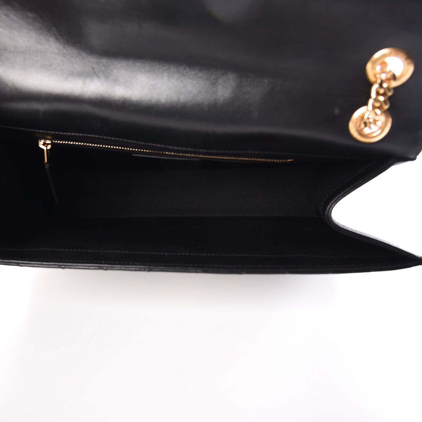 Smooth Calfskin Matelasse Chevron Large Monogram Satchel Black