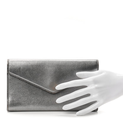 Saint Laurent Metallic Calfskin Y-Mail Clutch Silver 2 of 11