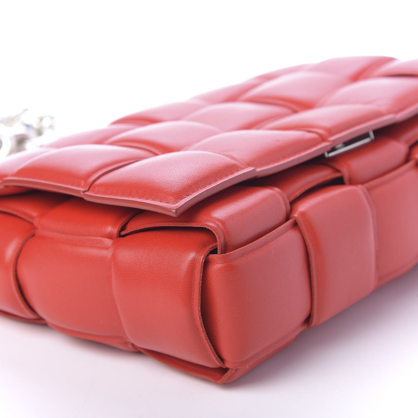 Lambskin Maxi Intreccio Padded Chain Cassette Crossbody Bag Nail Polish