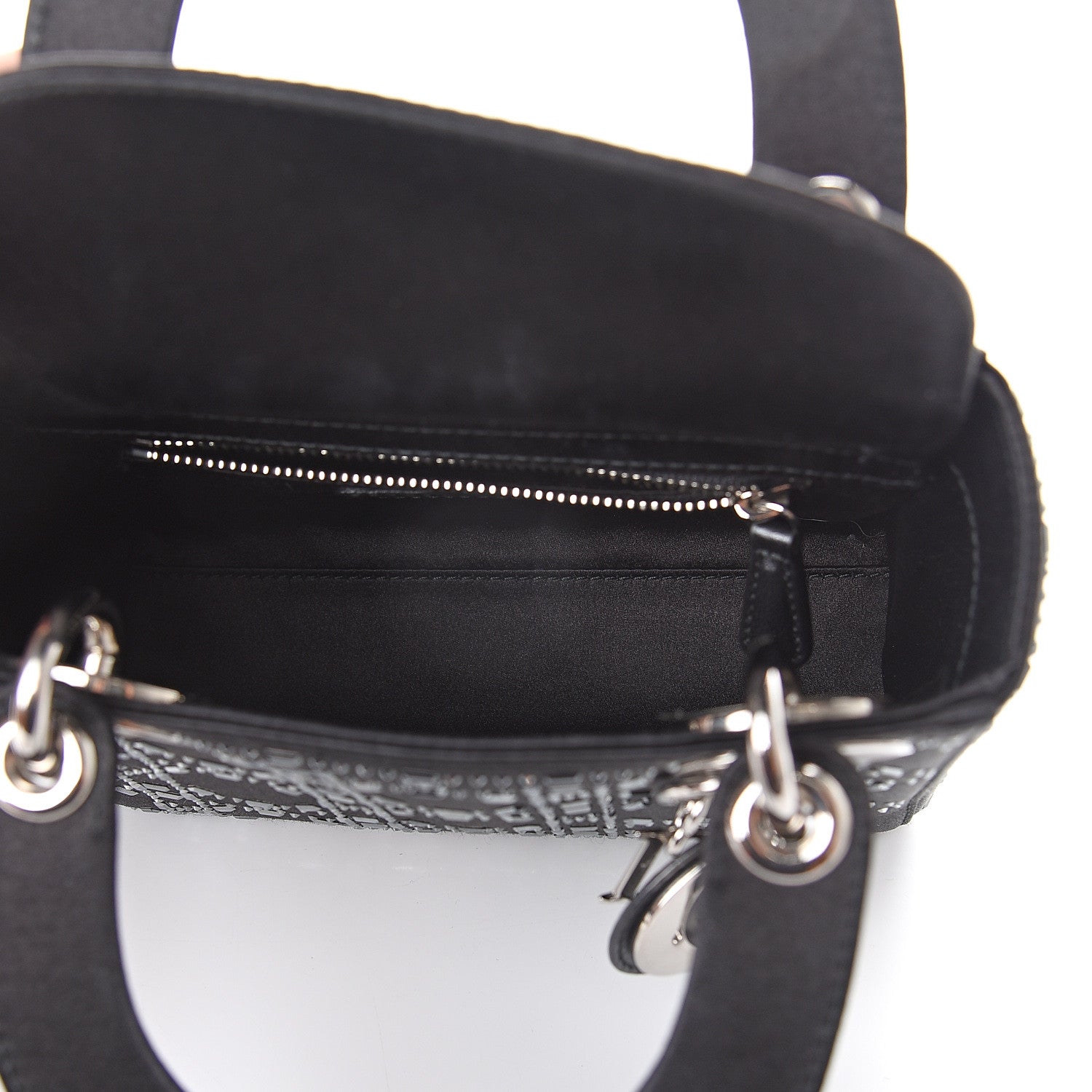 Christian Dior Satin Crystal Cannage Mini Lady Dior Black 4 of 7