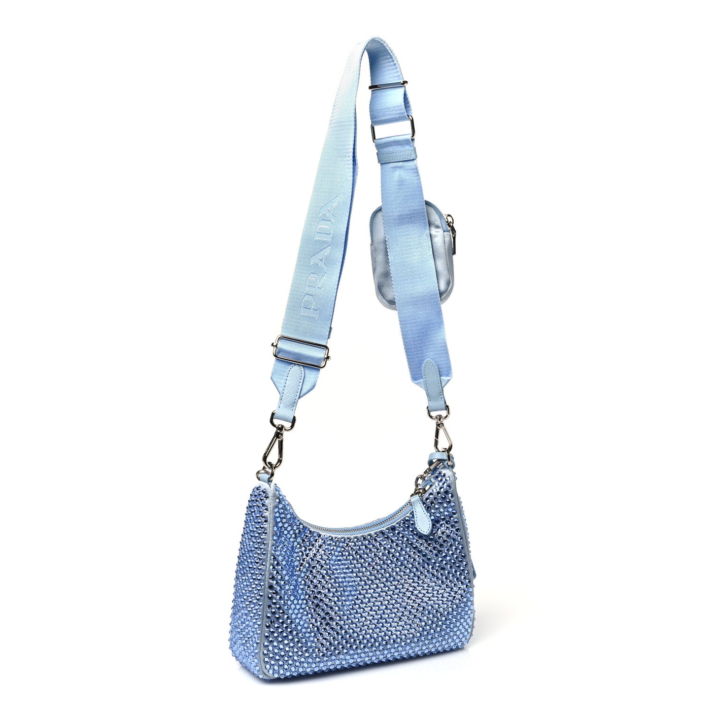 Satin Crystal Re-Edition 2005 Shoulder Bag Celeste