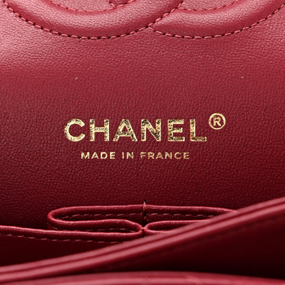 Chanel Lambskin Quilted Medium Double Flap Burgundy 6 of 11