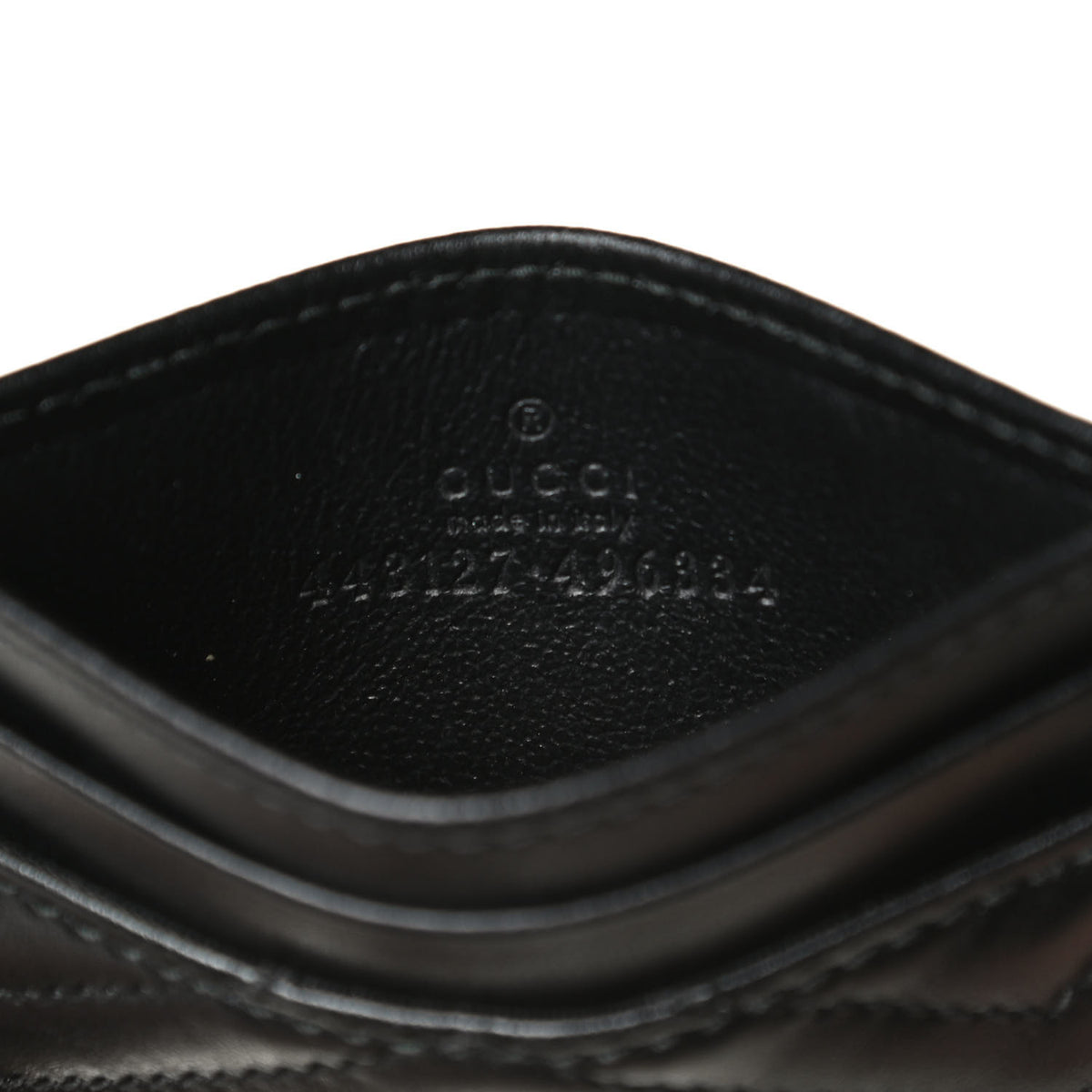 Calfskin Matelasse GG Marmont Card Holder Black