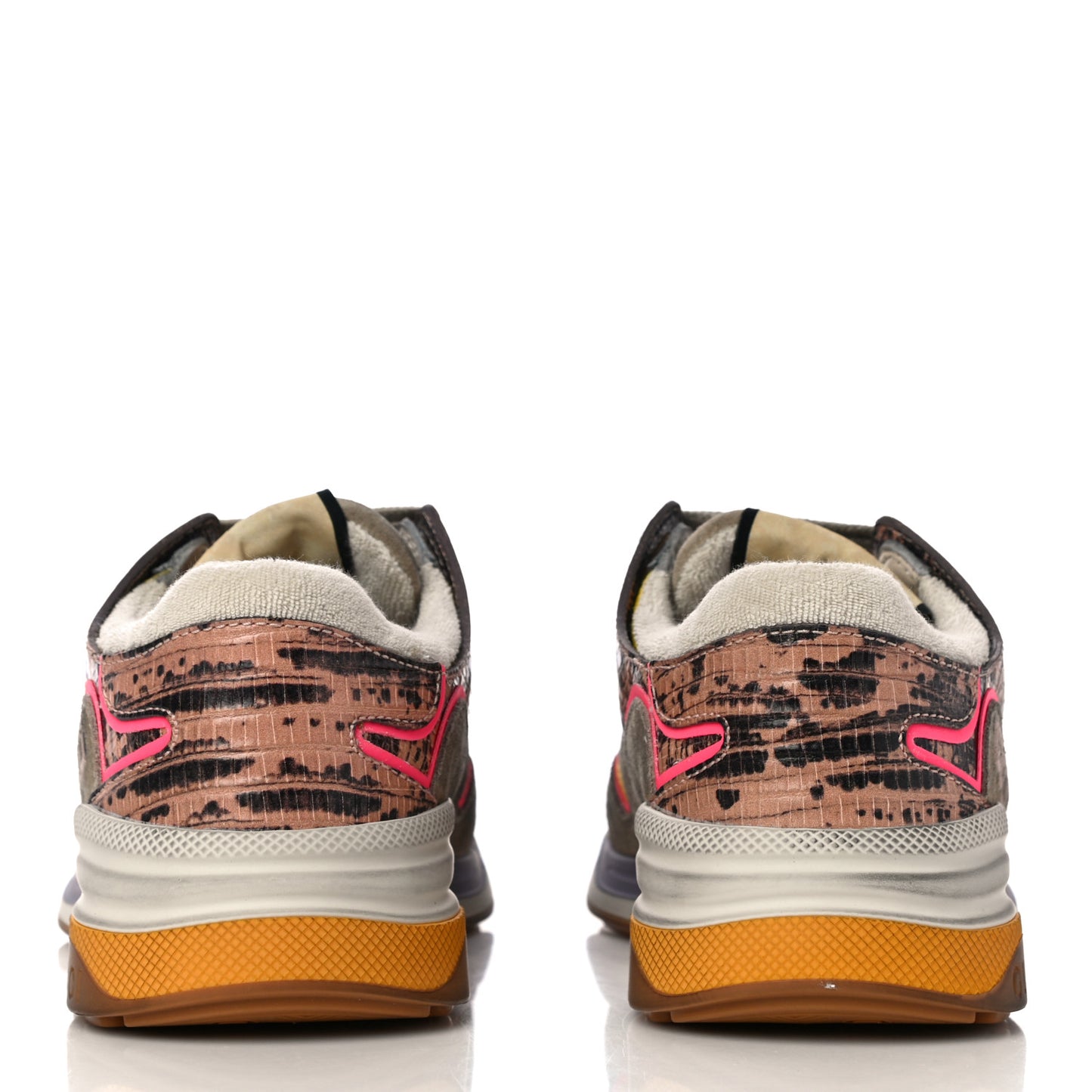 Suede Calfskin Tejus Printed Womens Ultrapace Sneakers 35 Pink Silver Oatmeal Yolk