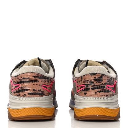 Gucci Suede Calfskin Tejus Printed Womens Ultrapace Sneakers 35 Pink Silver Oatmeal Yolk 6 of 9