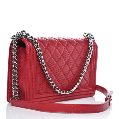 Chanel Lambskin Perforated New Medium Boy Flap Red 3 of 14
