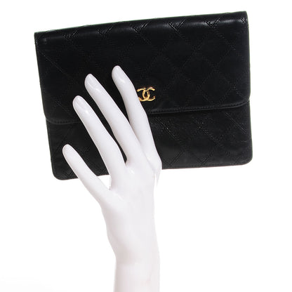 Chanel Lambskin Diamond Stitch Compact Wallet Black 2 of 8