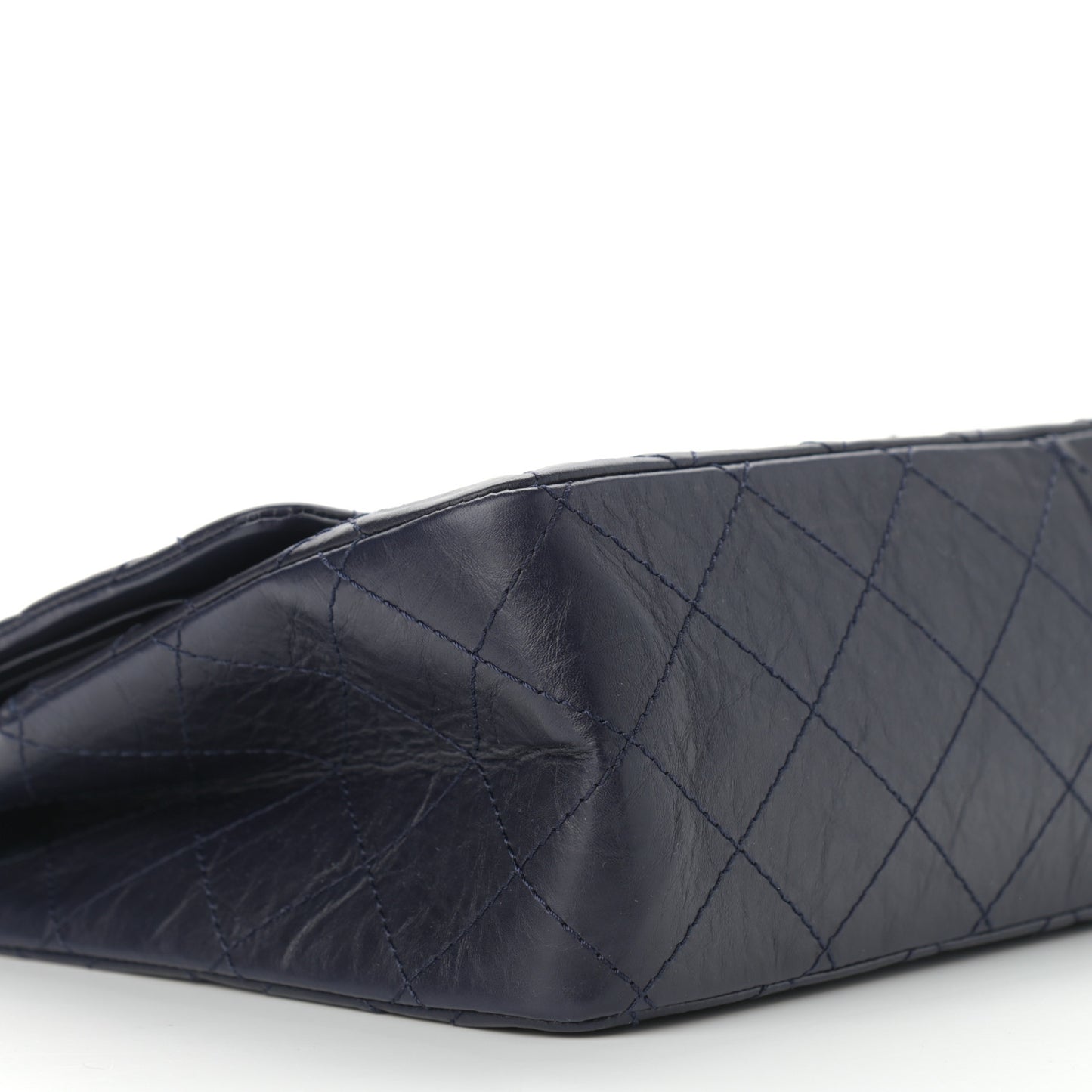 Aged Calfskin Quilted 2.55 Reissue 227 Flap Navy Blue