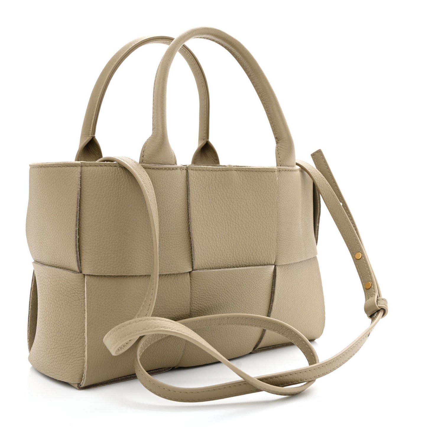 Nappa Maxi Intreccio Mini Arco Tote Taupe