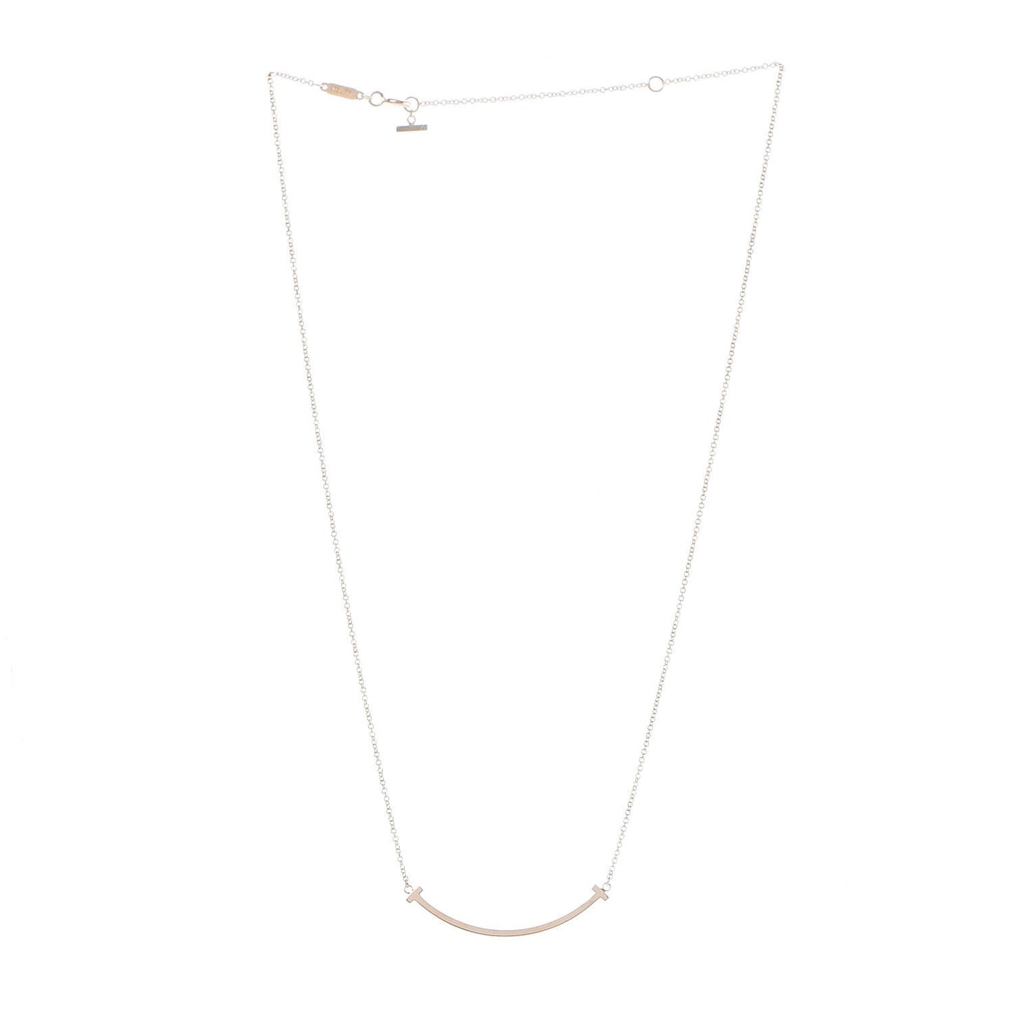18K Yellow Gold Small T Smile Pendant Necklace