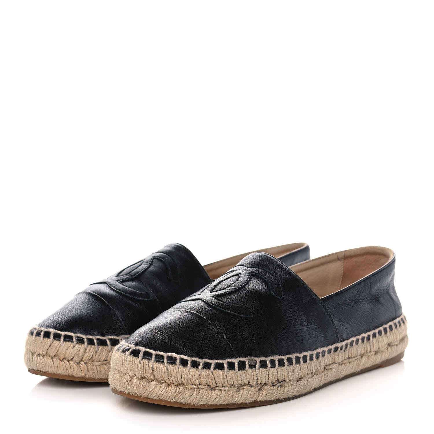 Chanel Lambskin CC Espadrilles 38 Black 3 of 11