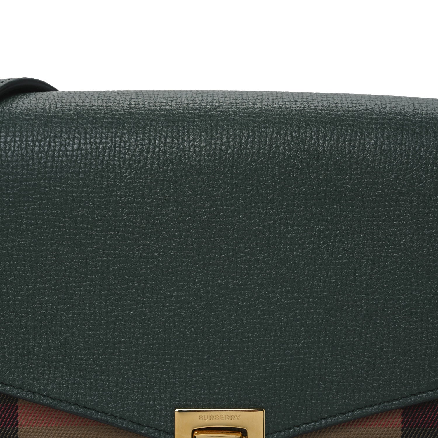 Burberry Derby Calfskin House Check Small Macken Crossbody Bag Dark Bottle Green 8 of 10