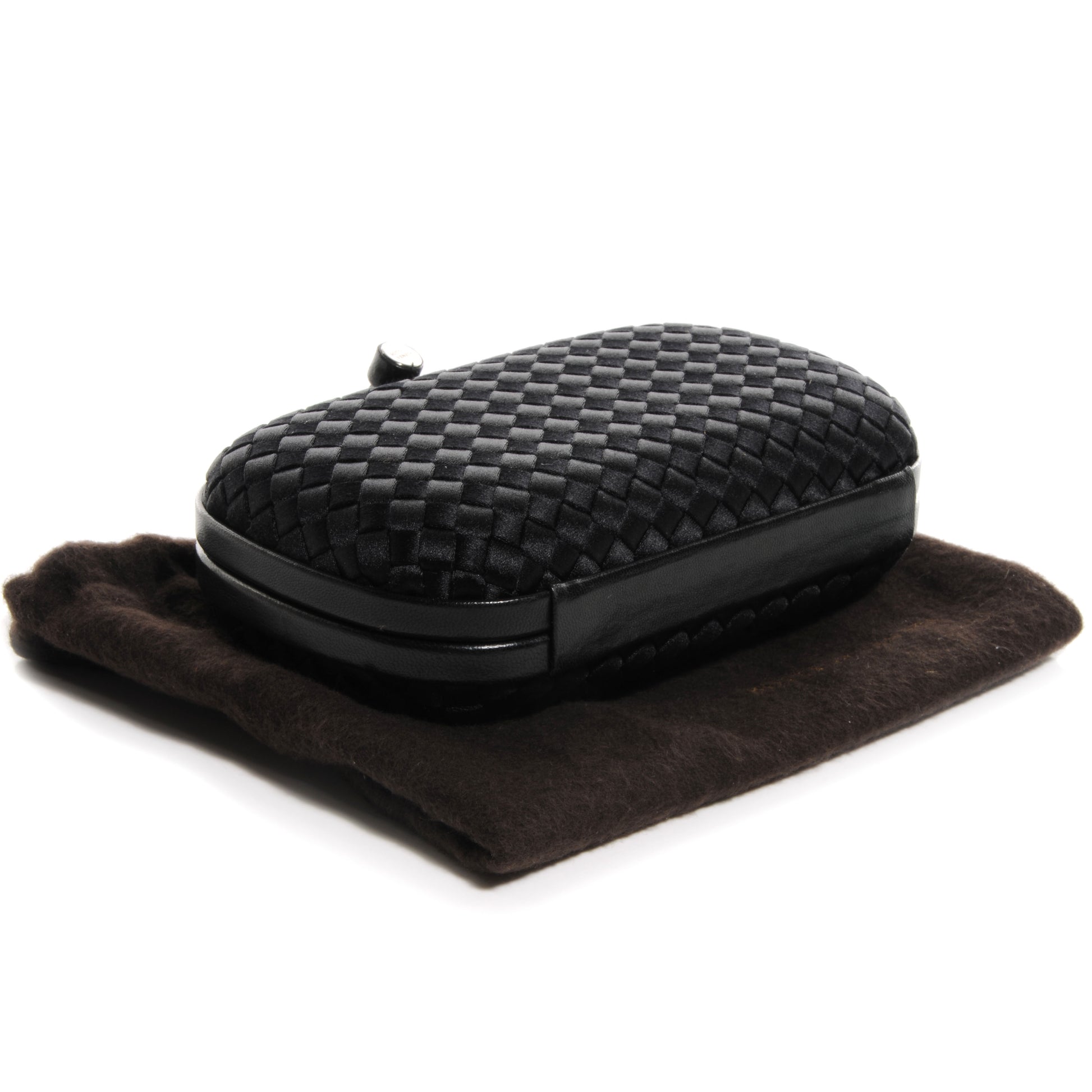 Bottega Veneta Satin Knot Clutch Nero Black 4 of 7