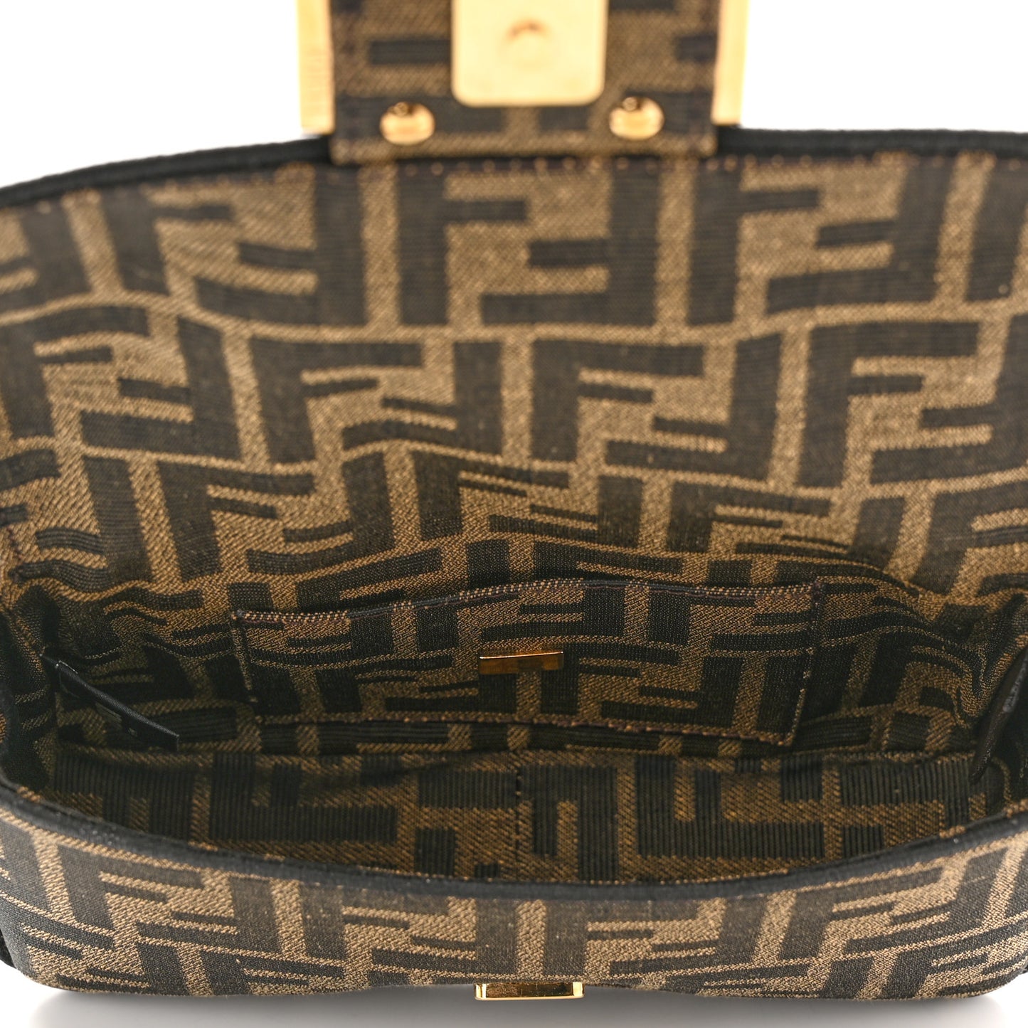 Fabric Jacquard FF 1974 Mini Baguette Tobacco Moro Black
