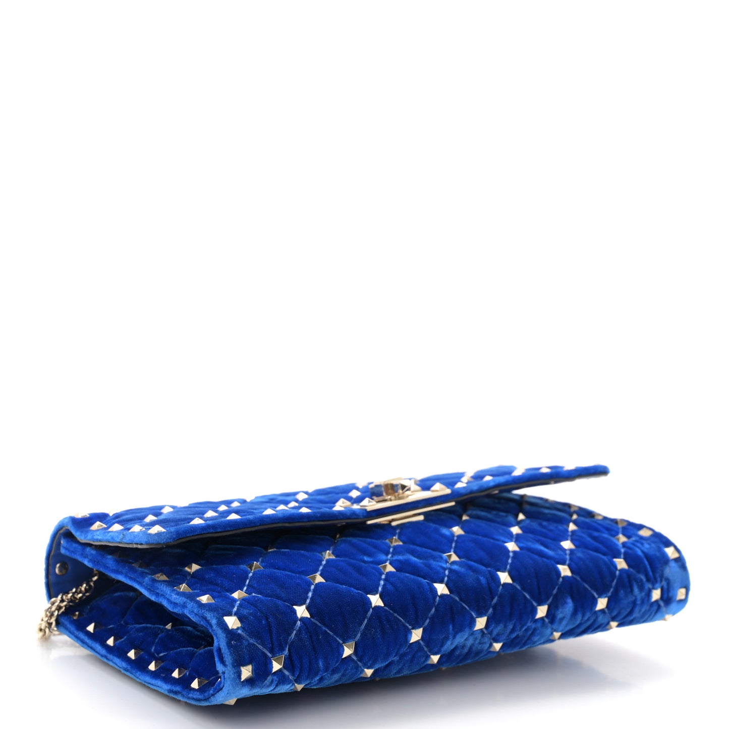 Velvet Rockstud Spike Wallet on Chain Acid Blue